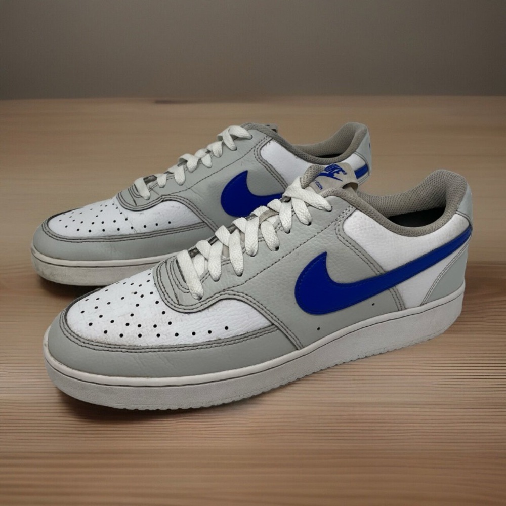Nike Court Vision Low Photon Dust/Racer Blue-White Mens Sz 9.5